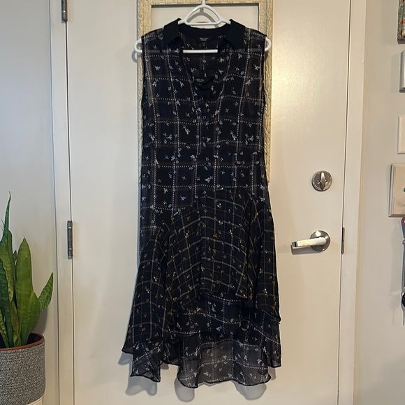 SIMPLY VERA VERA WANG | Black & Navy Multimedia Floral Print Dress with Slip - Picture 8 of 17